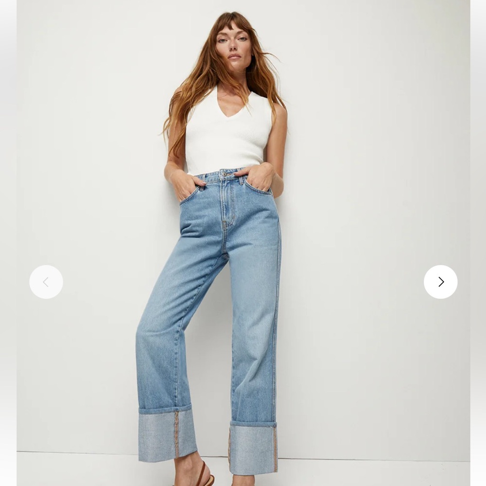 Veronica Beard Dylan Cuffed Straight-Leg Jean